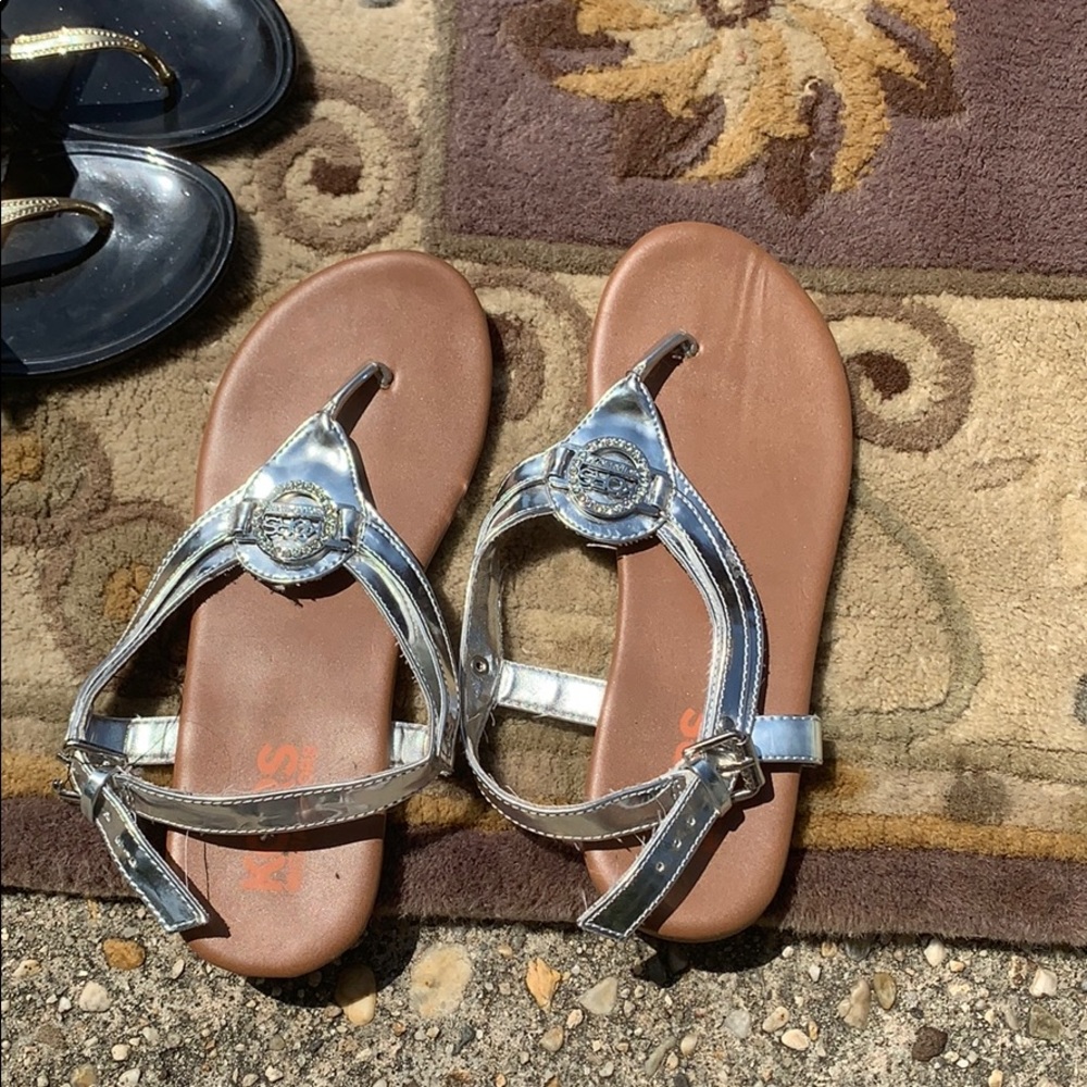 Michael Kors Silver Thong Sandals